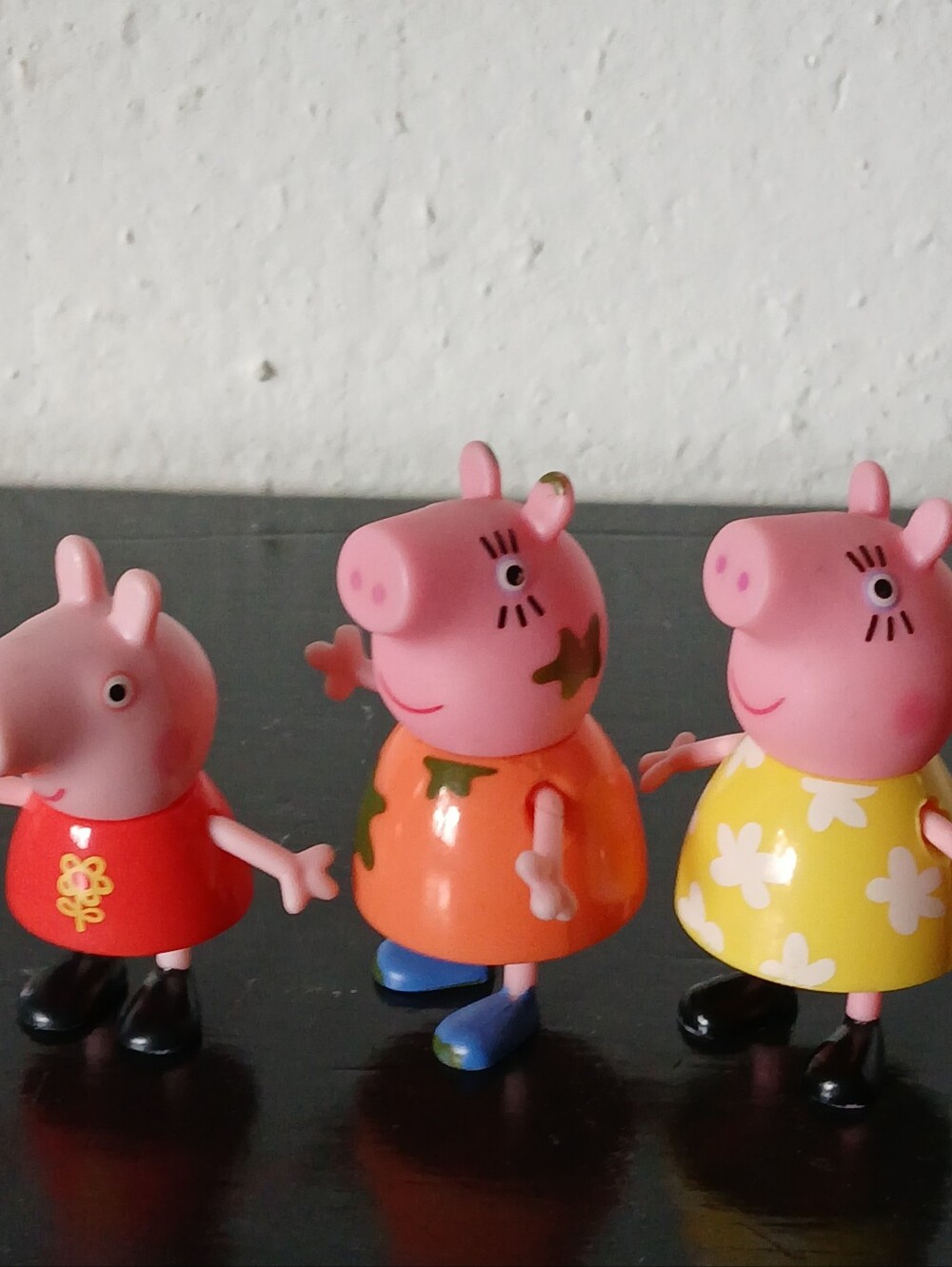 Peppa Pig & George Figures in Pink, Red, Orange, Yellow